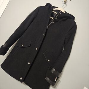 Marc New York Black Hooded Pea Coat